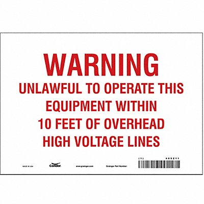 Safety Sign 7 inx10 in Vinyl
