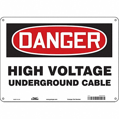 Safety Sign 10 in x 14 in Polyethylene