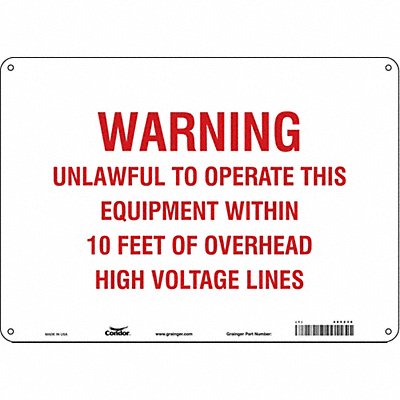 Safety Sign 10 in x 14 in Polyethylene