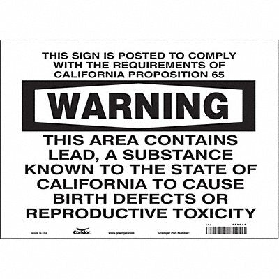 J8488 Safety Sign 10 inx14 in Vinyl