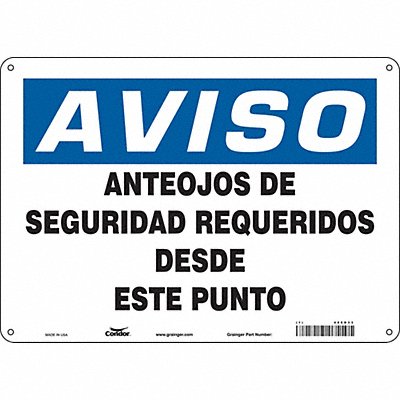 Safety Sign 10 in x 14 in Aluminum
