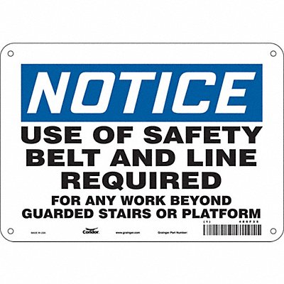 Safety Sign 7 inx10 in Polyethylene