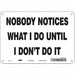 Safety Sign 10 in x 14 in Polyethylene