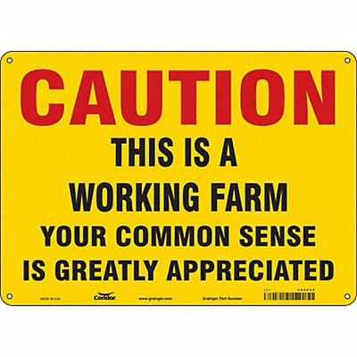 Safety Sign 10 in x 14 in Aluminum