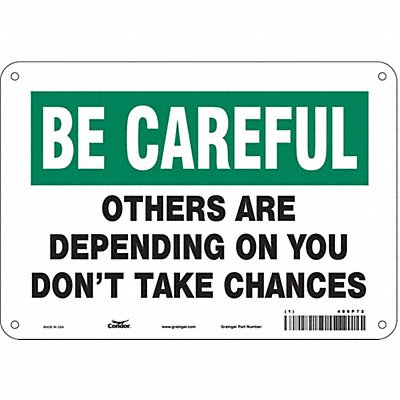 Safety Sign 7 in x 10 in Polyethylene