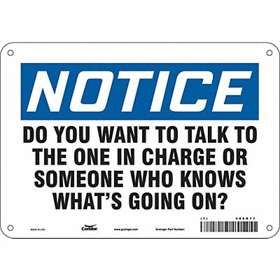 Safety Sign 7 in x 10 in Polyethylene