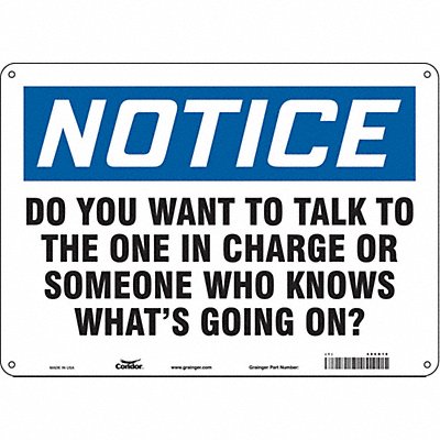 Safety Sign 10 in x 14 in Polyethylene