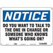 Safety Sign 10 in x 14 in Polyethylene
