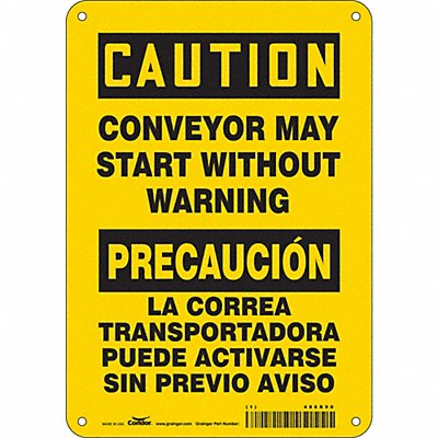 Safety Sign 10 in x 7 in Polyethylene
