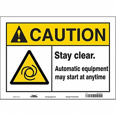 Safety Sign 10 in x 14 in Vinyl