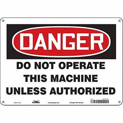 Safety Sign 10 in x 14 in Polyethylene