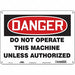 Safety Sign 10 in x 14 in Polyethylene