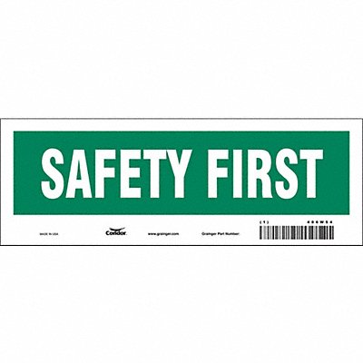 Safety Sign 3.5in x 10in Vinyl