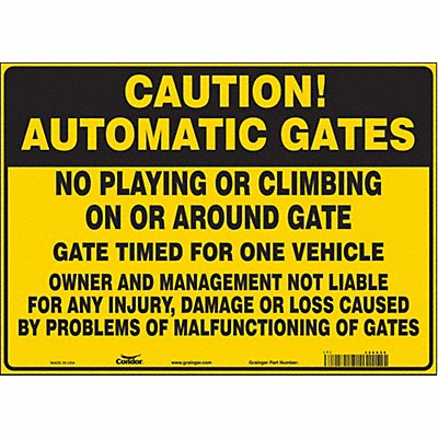 Safety Sign 10 in x 14 in Vinyl