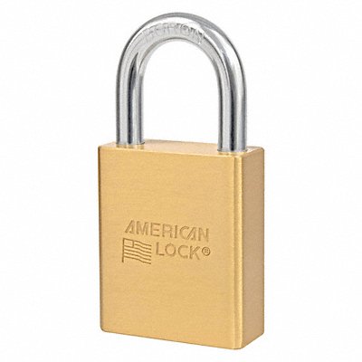 Keyed Padlock 15/16 in Rectangle Gold