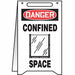 Floor Sign White Plastic 20 in H