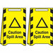 Floor Sign Yellow Plastic 20 in H