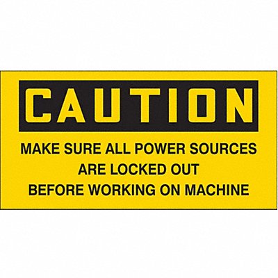 Safety Sign 2.25in x 4.5in Vinyl PK2