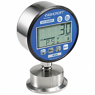 Pressure Gauge 3 Dial Size Silver Case