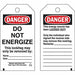 Lockout Tag 5-3/4 Hx3 W Polyester PK25