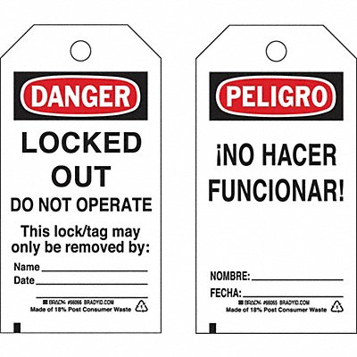 Lockout Tag 5-3/4 H x 3 W Polyester