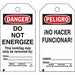 Lockout Tag 5-3/4 Hx3 W Polyester PK25