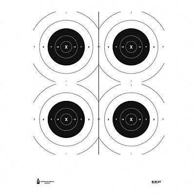 US Army 4 B-8C Bullseye Target PK50