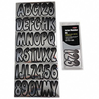 Number and Letter Combo Kit Chrome/Black