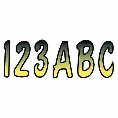 Number and Letter Combo Kit Yellow/Black