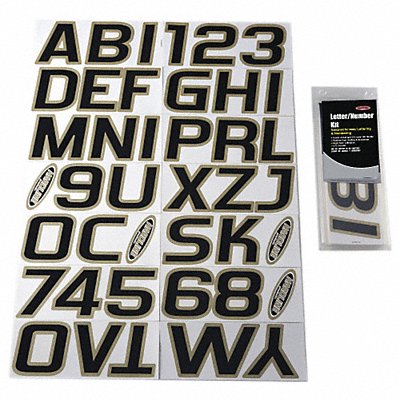 Number and Letter Combo Kit Black 3in.H