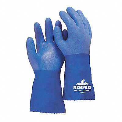 J4417 Chemical Gloves M 12inL Blue Gauntlet PR