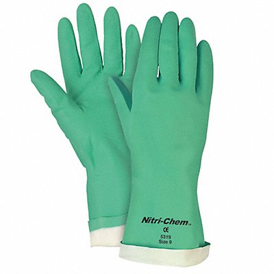 J4451 Chemical Gloves M 13inL Green Nitrile PR