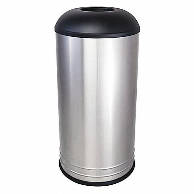 Trash Can Round 18 gal Silver