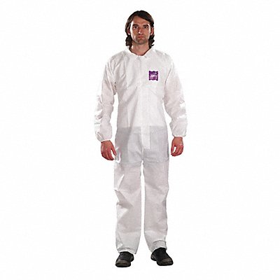 J4503 Collared Coveralls 2XL White SMS PK25