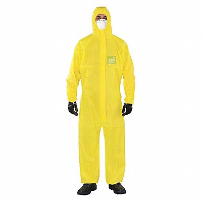 J4514 Hooded Coveralls XL Yellow PE PK25