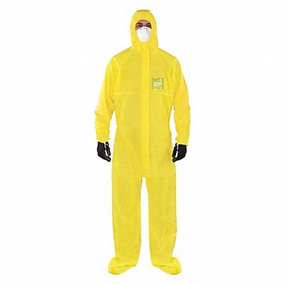 J4515 Hooded Coveralls XL Yellow PE PK25