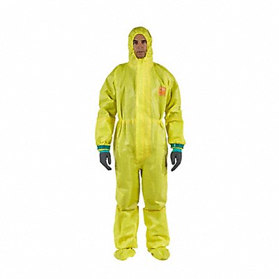 Coveralls L Yellow Non-Woven Lam PK6