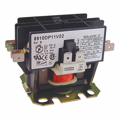 Contactor 600Vac 20Amp Dp +Options