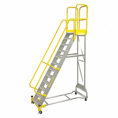 Rolling Ladder 92 in H Aluminum 5 Steps