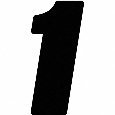 Number Label Blk Vinyl 4in. H No 1 PK12