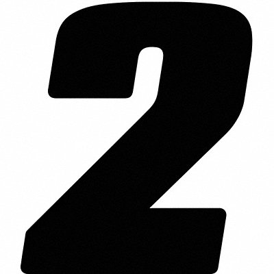 Number Label Blk Vinyl 4 in H No 2 PK3