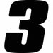 Number Label Blk Vinyl 7in. H No 3 PK12