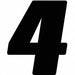 Number Label Blk Vinyl 7 in H No 4 PK3