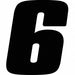 Number Label Blk Vinyl 4 in H No 6 PK3