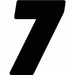 Number Label Blk Vinyl 4in. H No 7 PK12