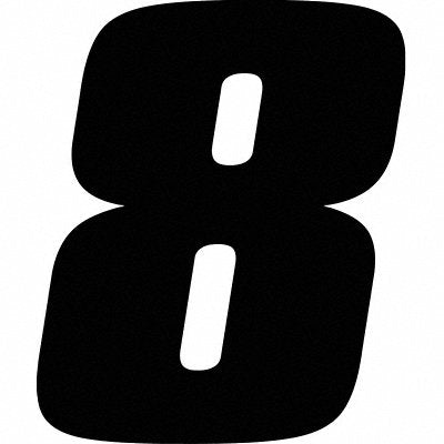 Number Label Blk Vinyl 7 in H No 8 PK3