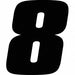 Number Label Blk Vinyl 7 in H No 8 PK3