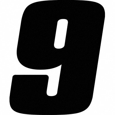 Number Label Blk Vinyl 7in. H No 9 PK12