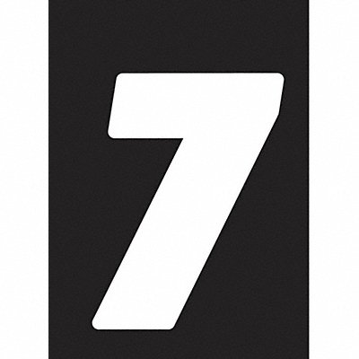 Number Label Wht Vinyl 4 in H No 7 PK3