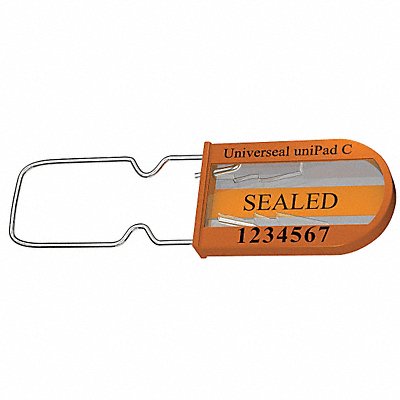 Padlock Seals Orange Acrylic PK50